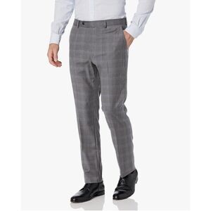 Tommy Hilfiger Men's Lowen Slim Fit Perf. Pants w/Stretch, Gray Plaid 44R 38W